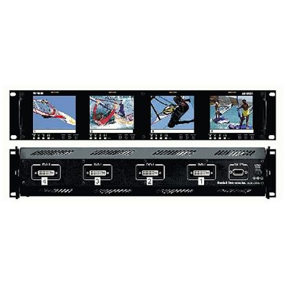 Obrázek V-R44P-DVI Four  HD 3.5' LCD Screen Rack Mount Panel with DVI, VGA 